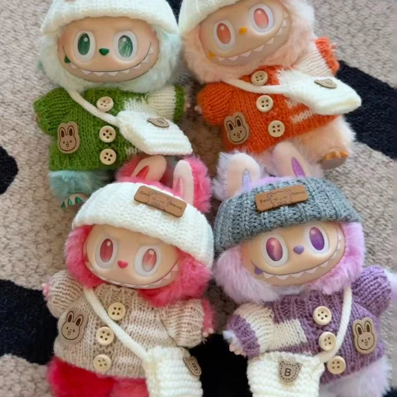 17cm Cute Mini Plush Doll'S Clothes Outfit Accessories For Korea Kpop Exo Labubu Idol Dolls Sweater Clothing DIY Kids Girl Gift
