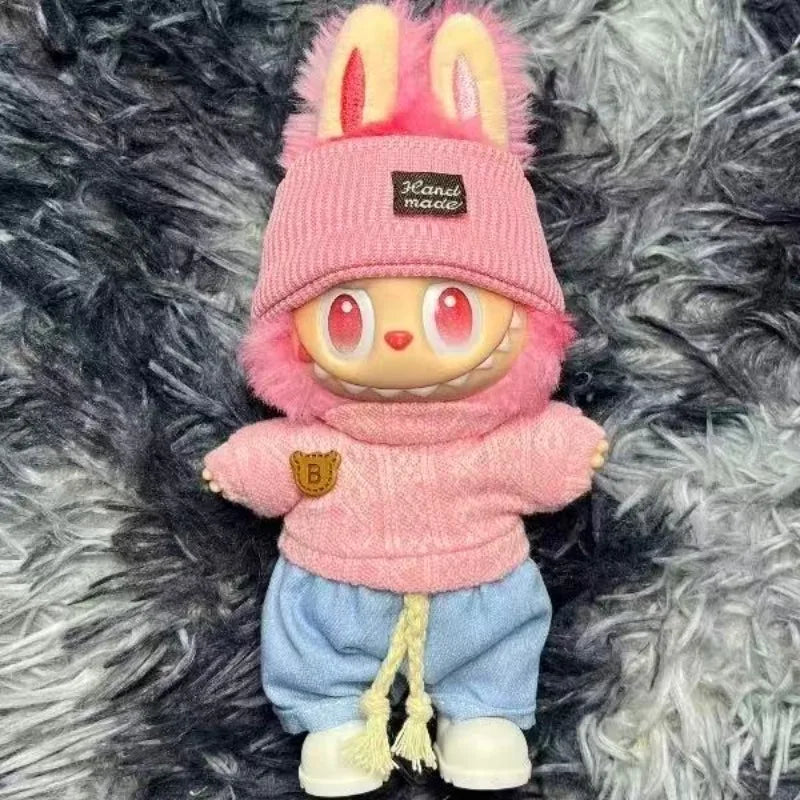 17cm Cute Mini Plush Doll'S Clothes Outfit Accessories For Korea Kpop Exo Labubu Idol Dolls Sweater Clothing DIY Kids Girl Gift