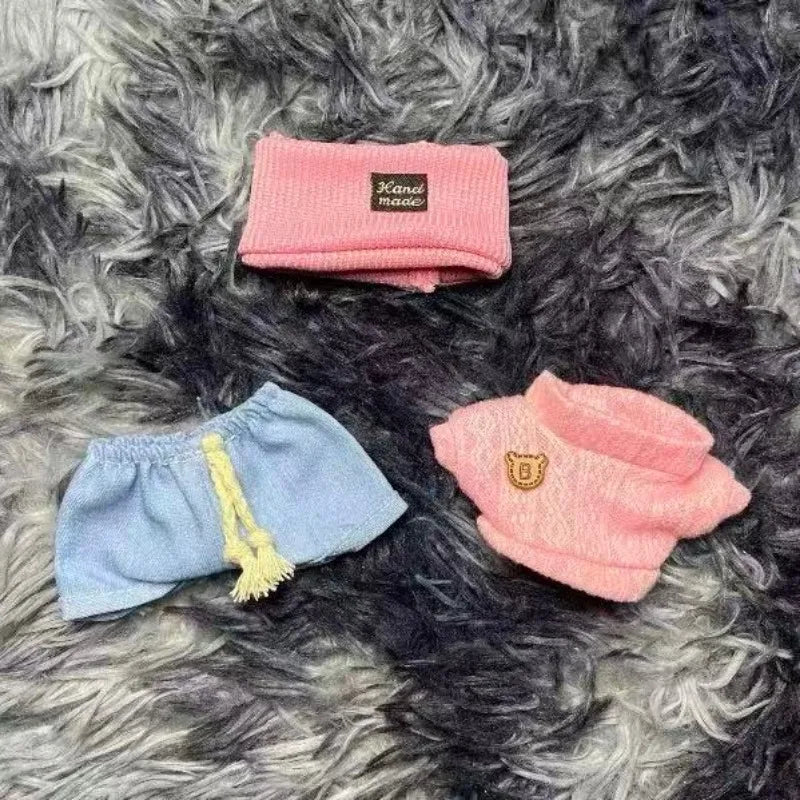 17cm Cute Mini Plush Doll'S Clothes Outfit Accessories For Korea Kpop Exo Labubu Idol Dolls Sweater Clothing DIY Kids Girl Gift
