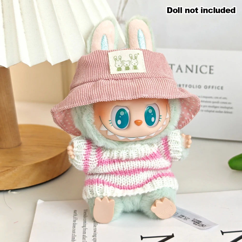 17cm Labubu I II Idol Dolls Cute Mini Plush Doll'S Clothes Korea Kpop Exo Idol Dolls Overalls Clothing DIY Accessories Gifts