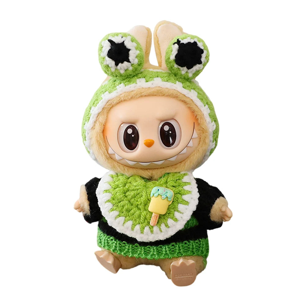 17cm Cute Mini Plush Doll's Clothes Outfit Accessories For Korea Kpop Exo Labubu V1 V2 Idol Doll Sitting Party Clothing DIY Gift