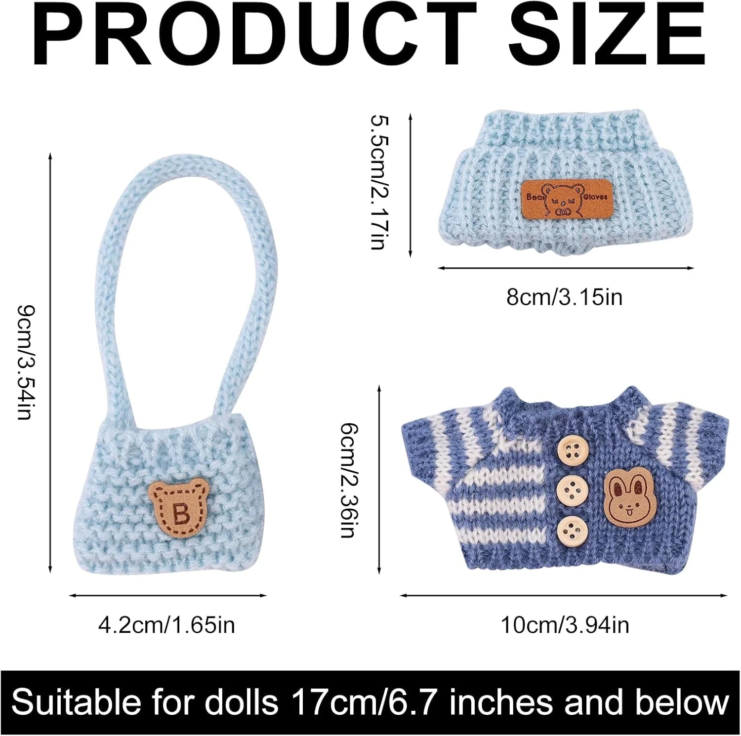 17cm Cute Mini Plush Doll'S Clothes Outfit Accessories For Korea Kpop Exo Labubu Idol Dolls Sweater Clothing DIY Kids Girl Gift