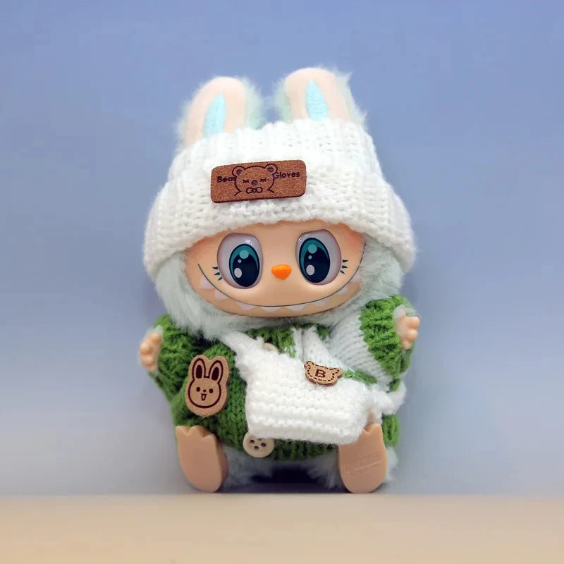 17cm Cute Mini Plush Doll'S Clothes Outfit Accessories For Korea Kpop Exo Labubu Idol Dolls Sweater Clothing DIY Kids Girl Gift