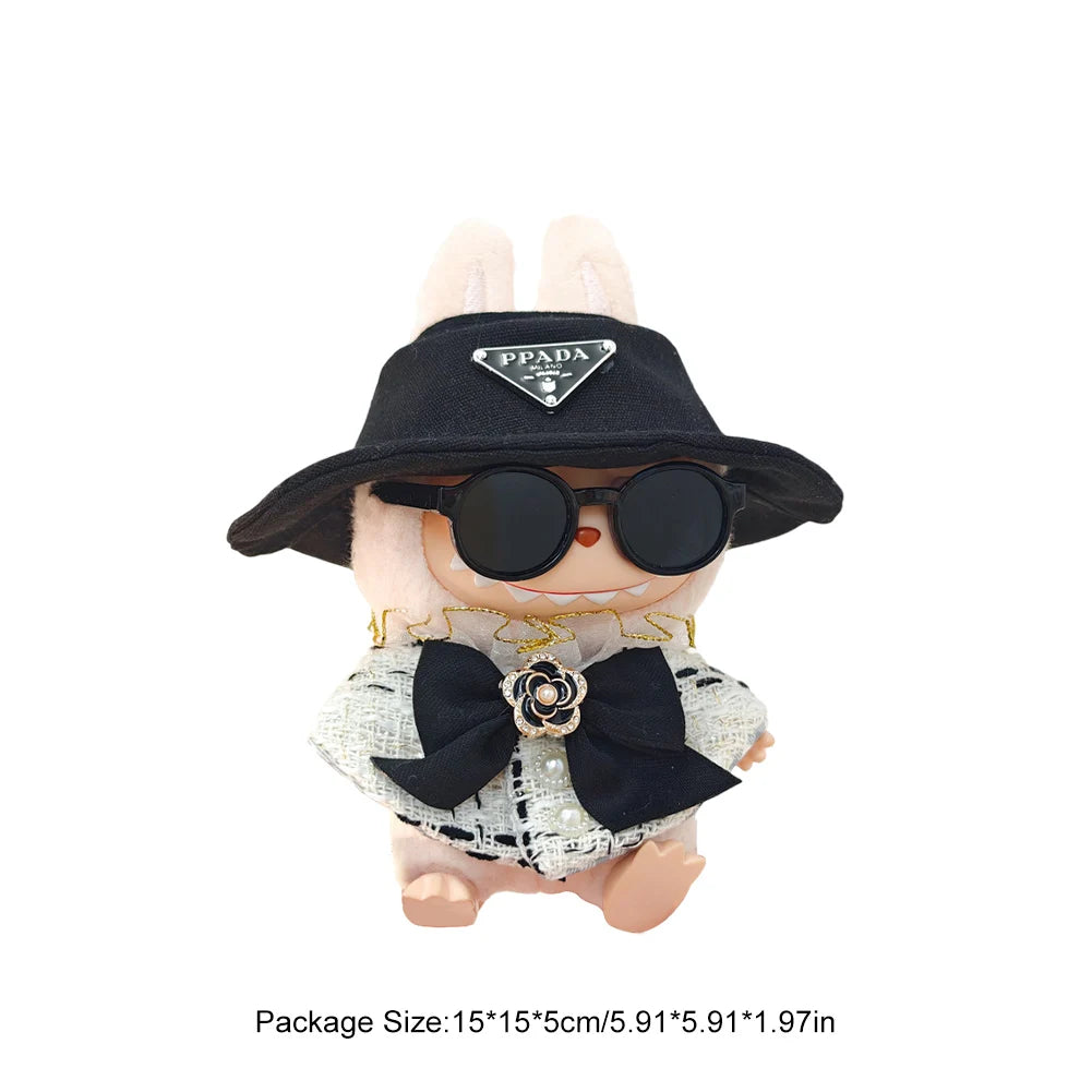 17cm Mini Plush Doll'S Clothes Outfit Accessories For Korea Kpop Exo Labubu I II Idol Dolls sit party overalls Clothing Gift