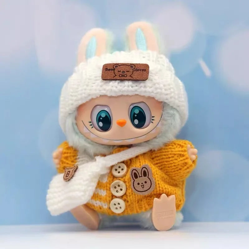17cm Cute Mini Plush Doll'S Clothes Outfit Accessories For Korea Kpop Exo Labubu Idol Dolls Sweater Clothing DIY Kids Girl Gift