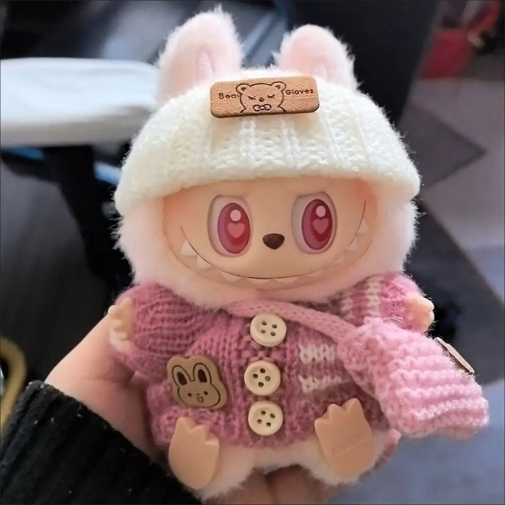 17cm Cute Mini Plush Doll'S Clothes Outfit Accessories For Korea Kpop Exo Labubu Idol Dolls Sweater Clothing DIY Kids Girl Gift