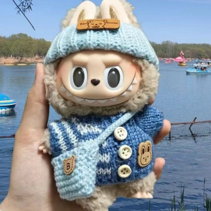 17cm Cute Mini Plush Doll'S Clothes Outfit Accessories For Korea Kpop Exo Labubu Idol Dolls Sweater Clothing DIY Kids Girl Gift