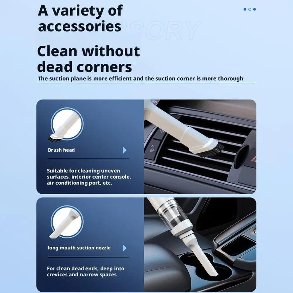Portable Car Wireless  Vacuum Cleaner Multi-functional Handheld Powerful Suction Quick Cleaning For Auto Home Pet Office