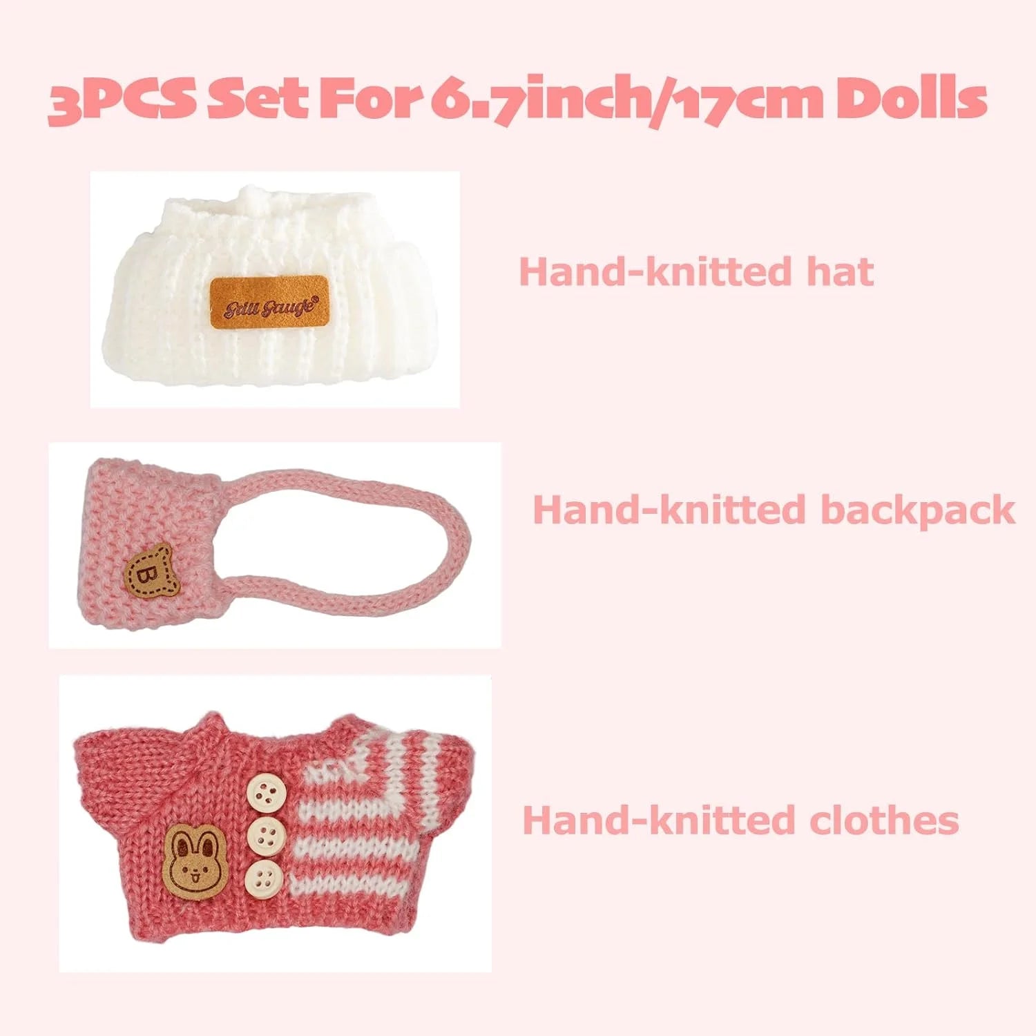 17cm Cute Mini Plush Doll'S Clothes Outfit Accessories For Korea Kpop Exo Labubu Idol Dolls Sweater Clothing DIY Kids Girl Gift