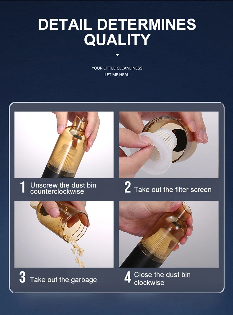 Car Wireless Vacuum Cleaner Handheld High-Power Vacuum Cleaner Portable Portable Small Vacuum Cleaner For Multi Purpose