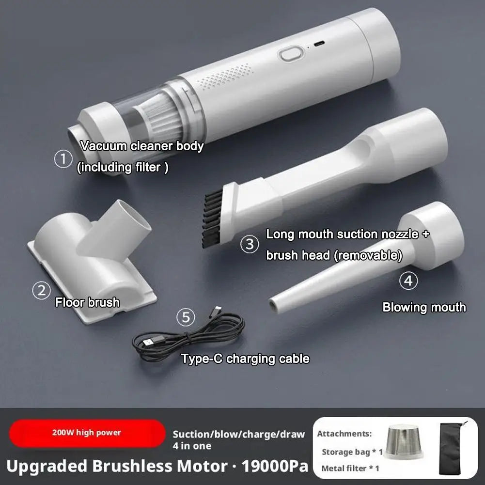 Portable Car Wireless  Vacuum Cleaner Multi-functional Handheld Powerful Suction Quick Cleaning For Auto Home Pet Office