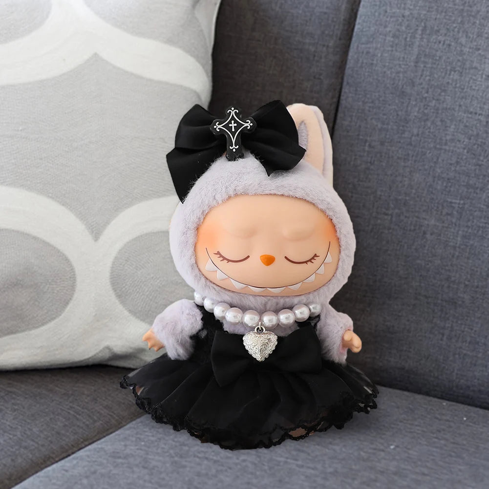 17cm Mini Plush Doll'S Clothes Outfit Accessories For Korea Kpop Exo Labubu I II Idol Dolls sit party overalls Clothing Gift