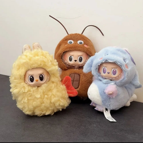 17cm Cute Mini Plush Doll's Clothes Outfit Accessories For Korea Kpop Exo Labubu Idol Dolls Bee/Shark Suit Clothing DIY Kid Gift