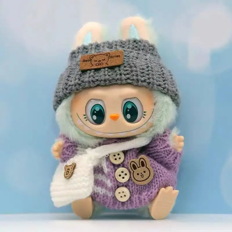 17cm Cute Mini Plush Doll'S Clothes Outfit Accessories For Korea Kpop Exo Labubu Idol Dolls Sweater Clothing DIY Kids Girl Gift